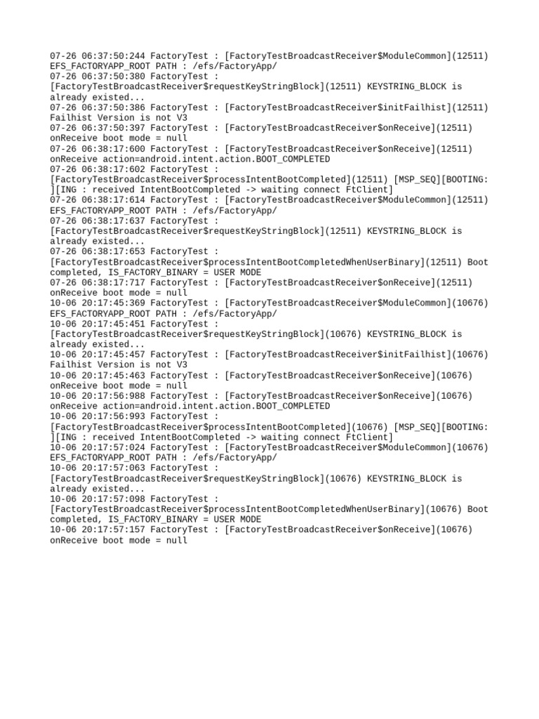 First Boot Log | PDF