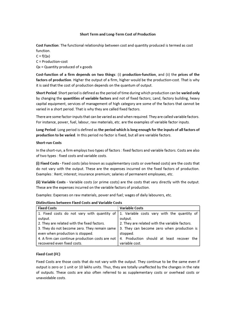 Short Term and Long Term | PDF