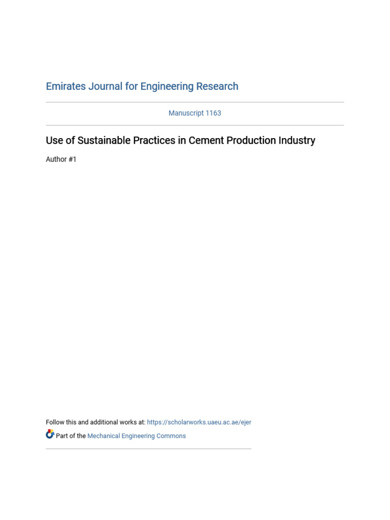 Sustainable Practices in Cement Industry | PDF