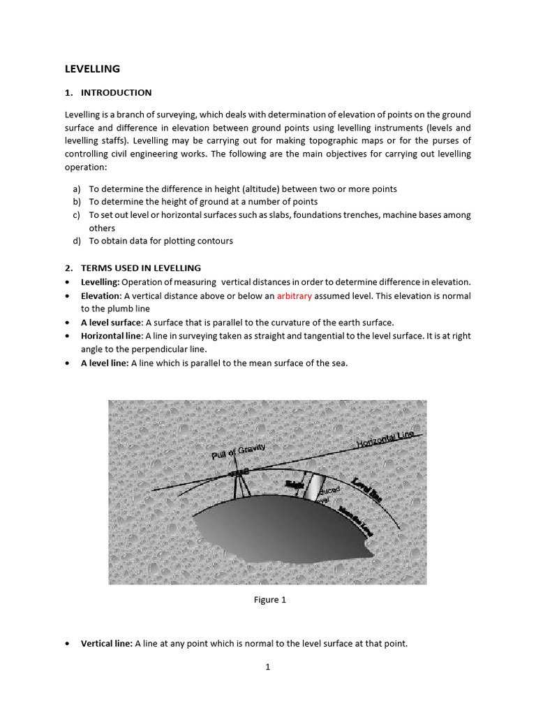 LEVELLING NOTES 2022- Procedure of levelling | PDF