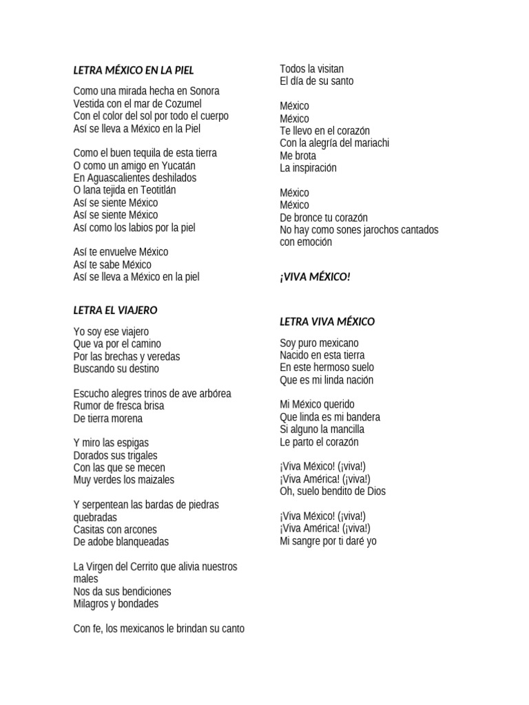 Letra Mix Mexicano | PDF