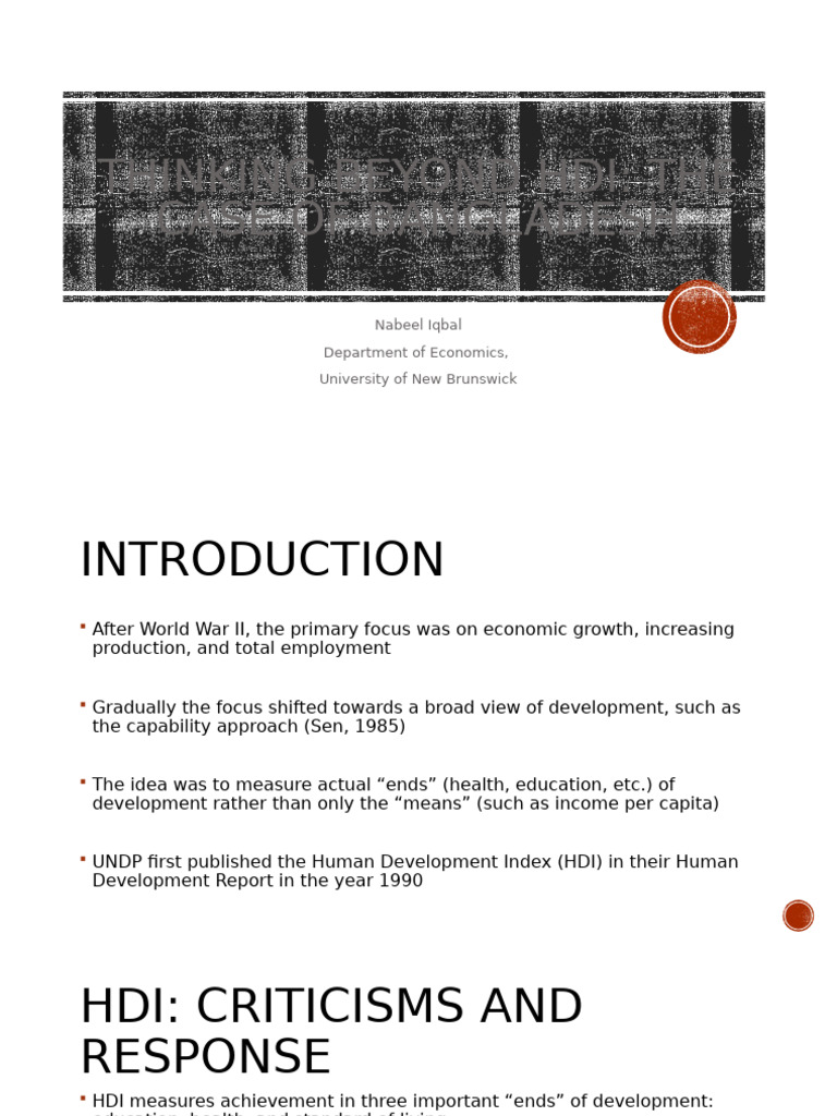Development Economics: HDI and Bangladesh | PDF | Human Development ...