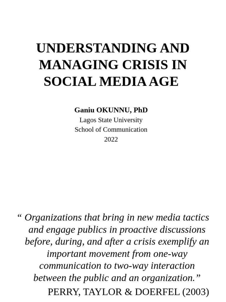 Crisis Management in Digital Age | PDF