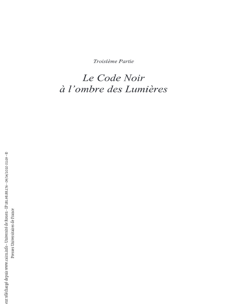 Le Code Noir _ 3Cairn.info | PDF