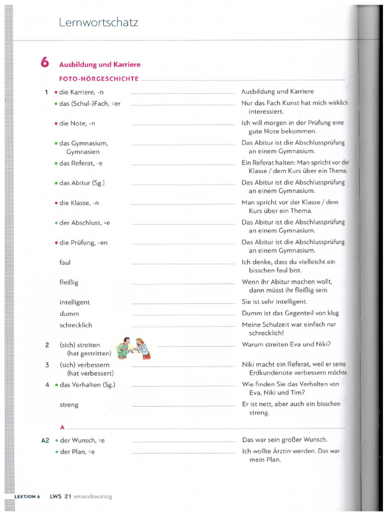 Lernwortschatz 6 | PDF