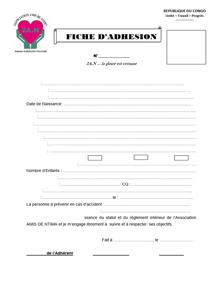 Fiche D'adhesion | PDF