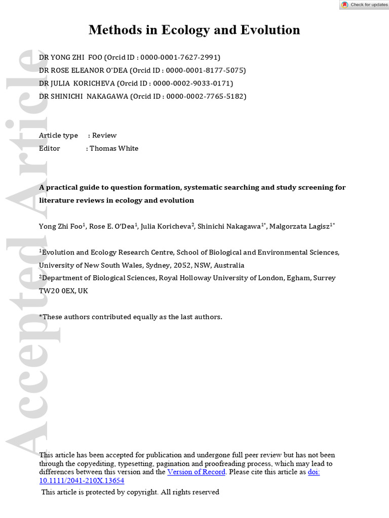 2021 - Pratical Guide Evolution and Ecology | PDF