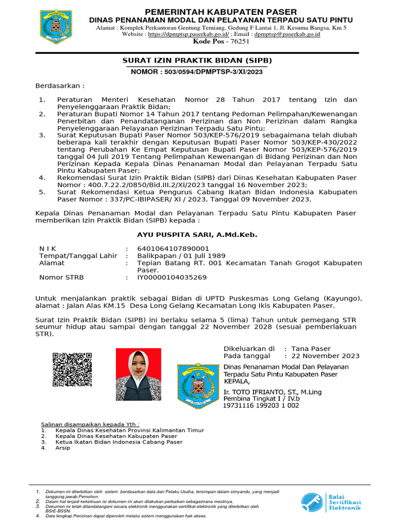 SIPB Ayu Puspitasari | PDF