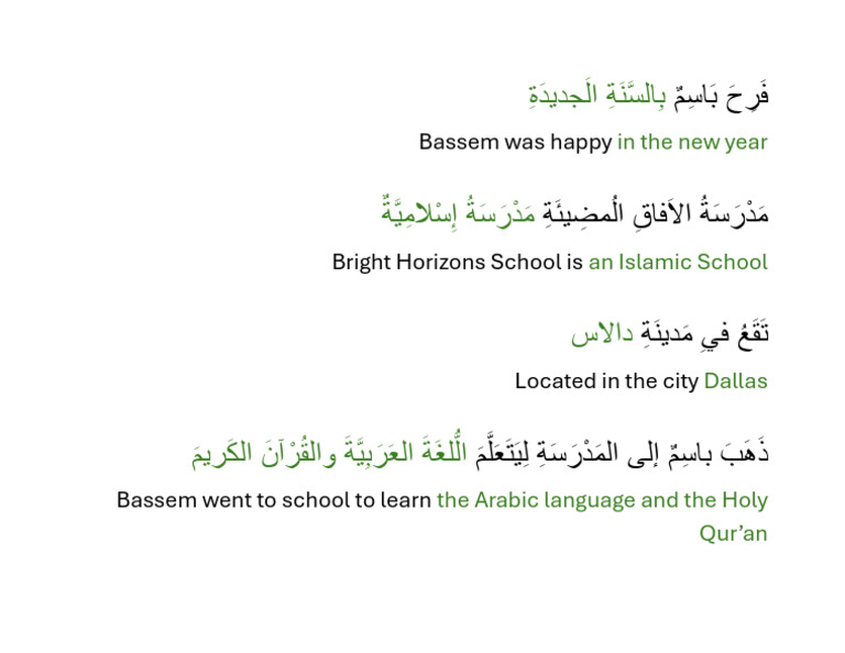 Arabic - Full Sentences - 1 | PDF