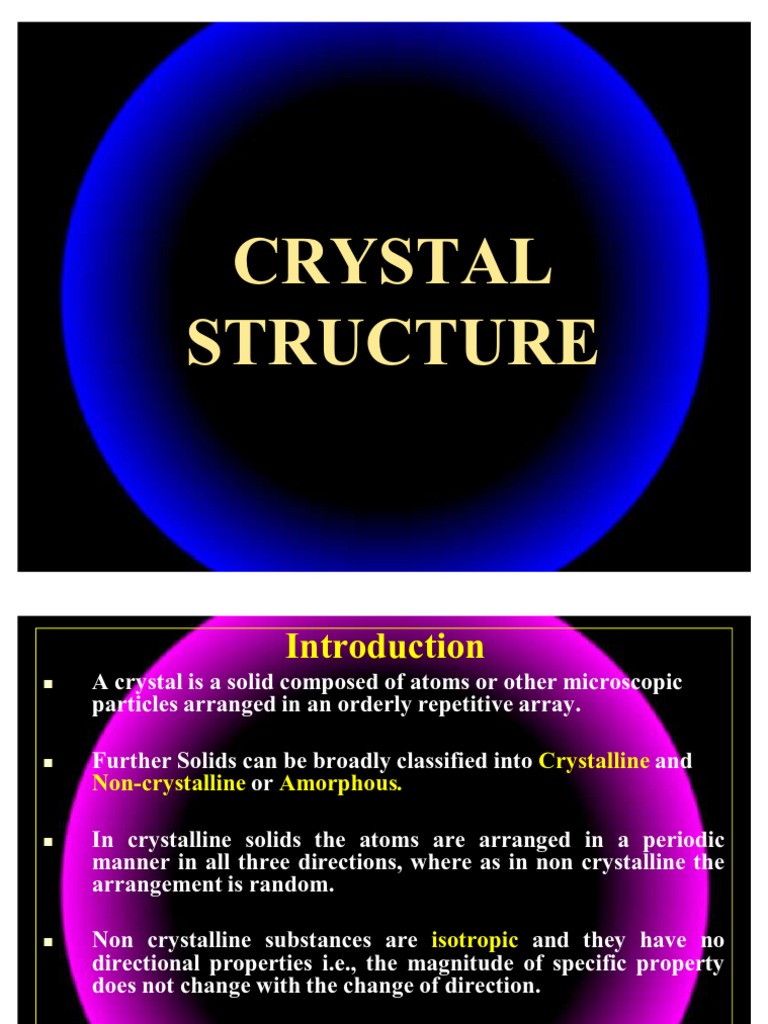 Crystal Structure (21!10!2011) | PDF | Crystal Structure | Biophysics