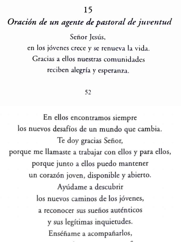 Oración de Un Agente de Pastoral de Juventud | PDF