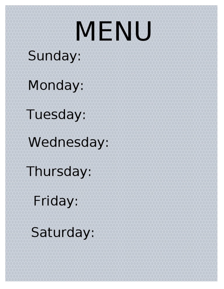 Fridge Menu | PDF