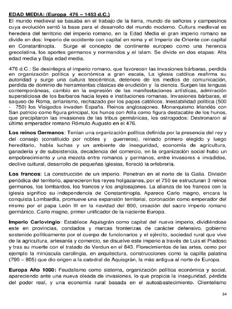 Evolución de la Edad Media en Europa | PDF | Edades medias ...