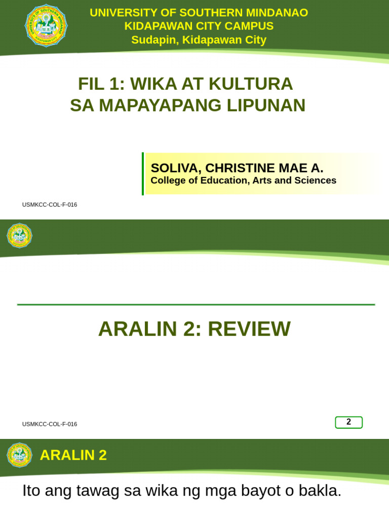 Fil 1 Aralin 2 Reviewer | PDF