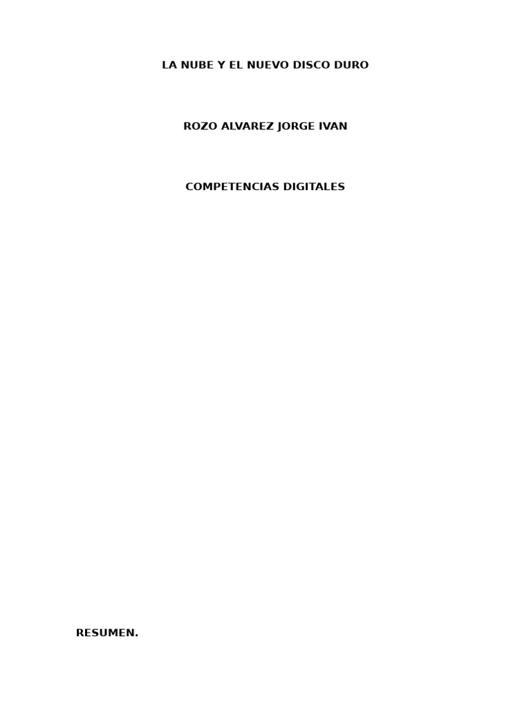 La Nube y El Nuevo Disco Duro | PDF