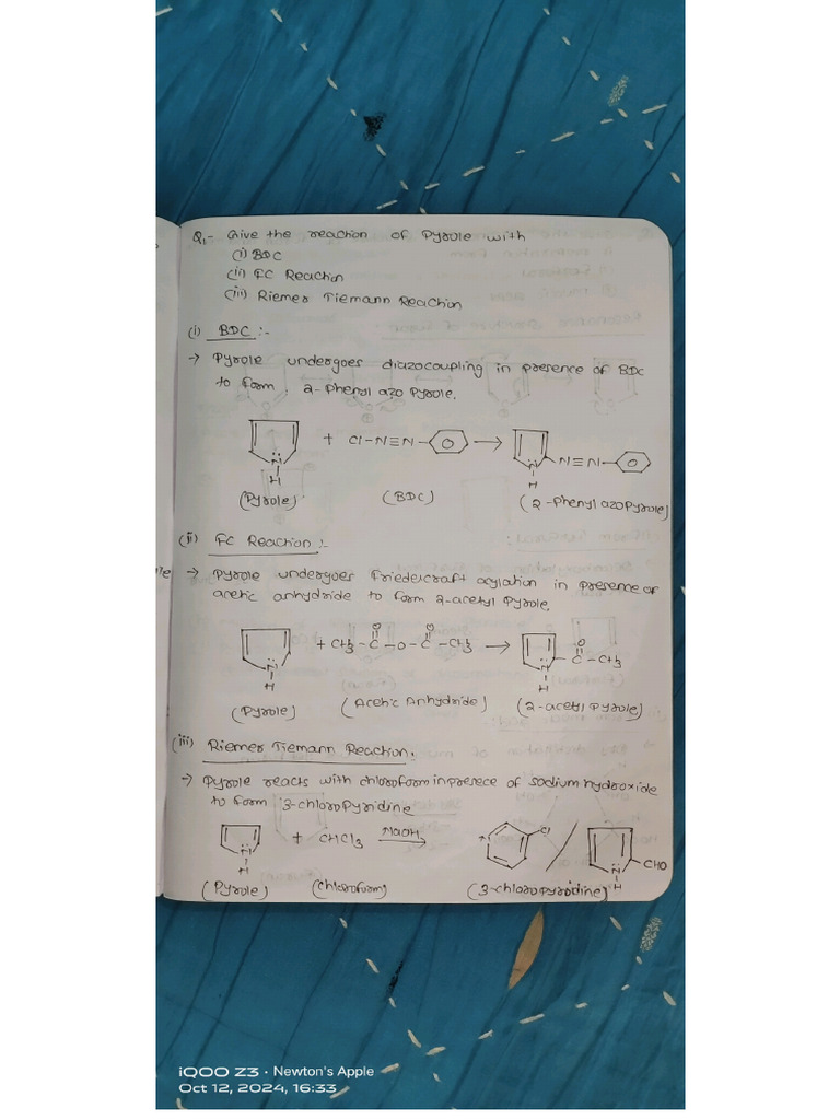 Organic Chemistry - 3 Previous Year Answers For B Pharm Students | PDF