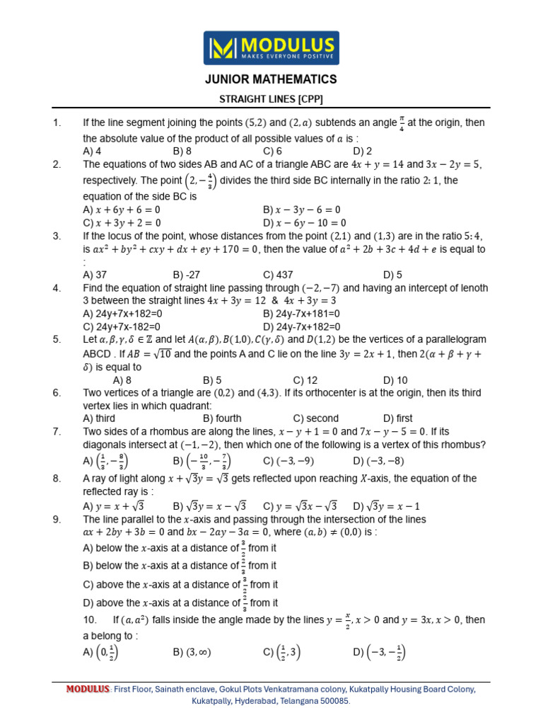 Junior Mathematics Work | PDF