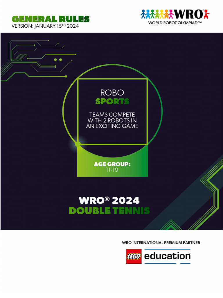 WRO 2024 RoboSports Double Tennis General Rules | PDF