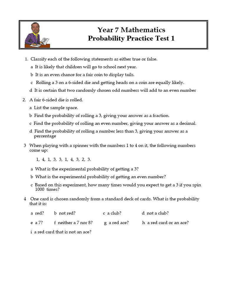 Year 7 Probability 2 | PDF