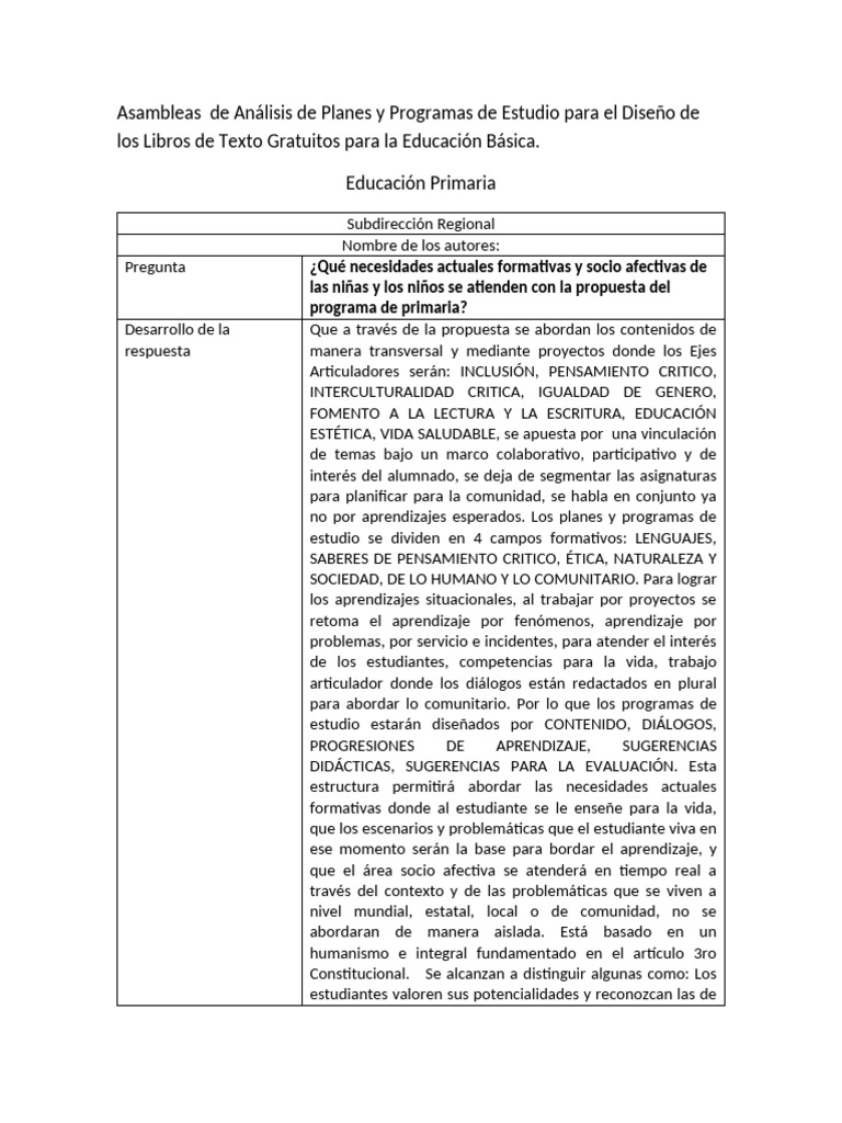 Analisis Del Plan y Programa de Estudios | PDF