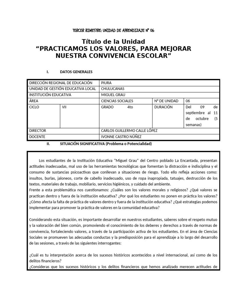 Unidad 06 Cuarto | PDF