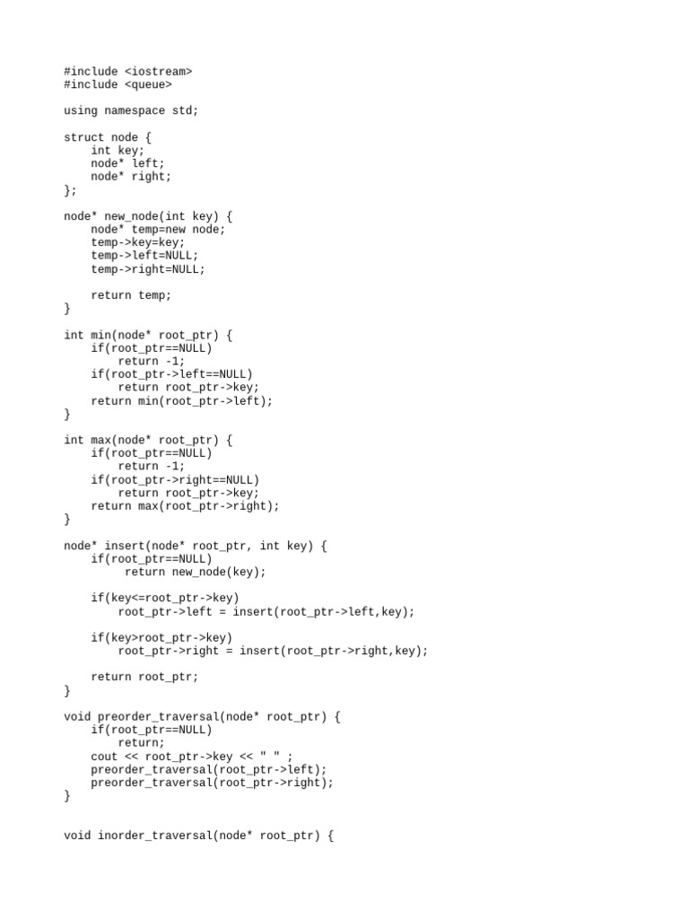 Binary Search Tree C++ | PDF