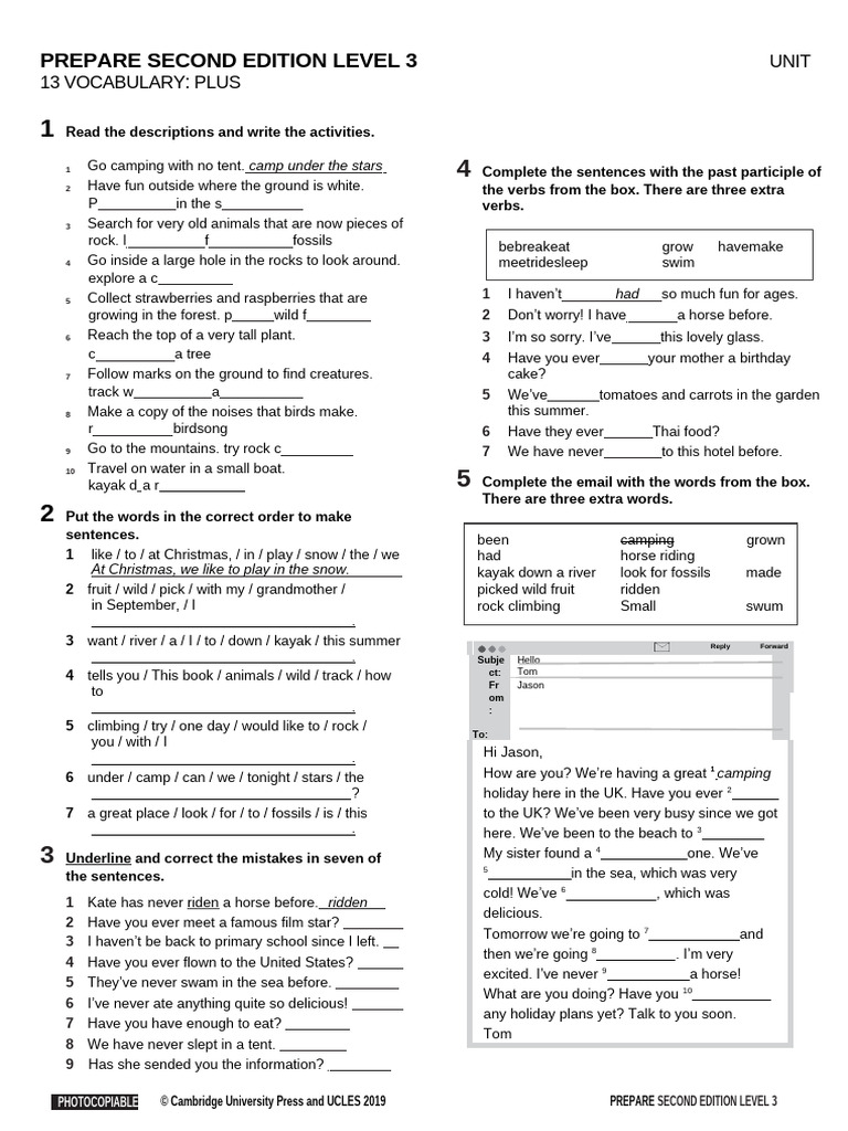 Prepare 3 Vocabulary Plus Unit 13 Pdf