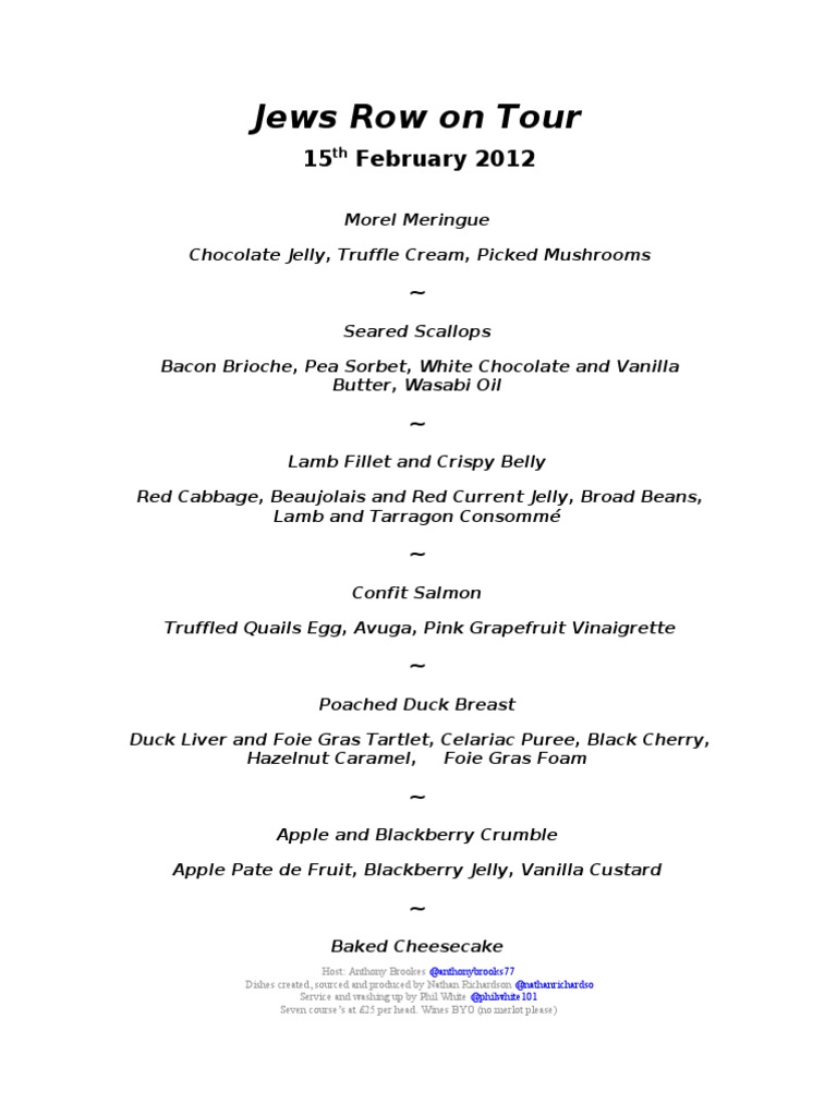Seven-Course Dining Experience Menu | PDF