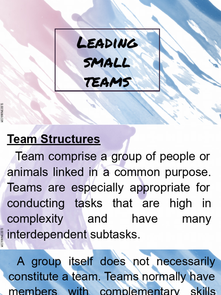 910 Lesson 5 Leading Small Teams | PDF