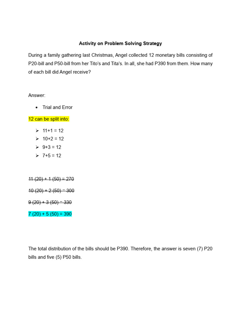 Problem solving strategy mw pdf
