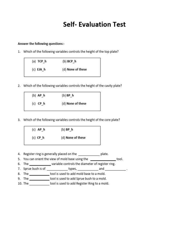 Self Evaluation Test | PDF