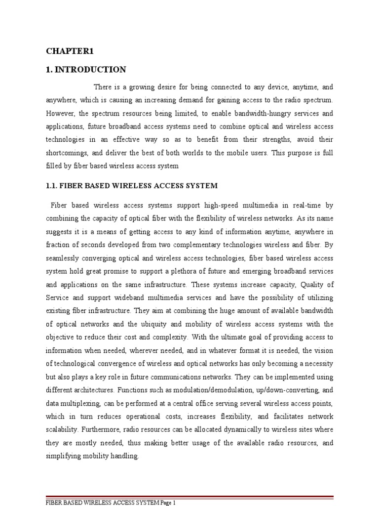 Fiber-Wireless Access Systems Overview | PDF | Wireless Lan | Computer ...