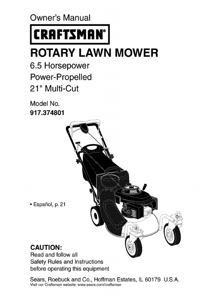 Craftsman 917.374 Lawn Mower Manual | PDF | Lawn Mower | Business