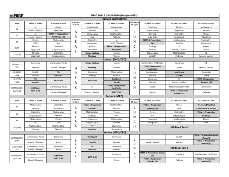 JR & SR Timetable 18-09-2024 | PDF