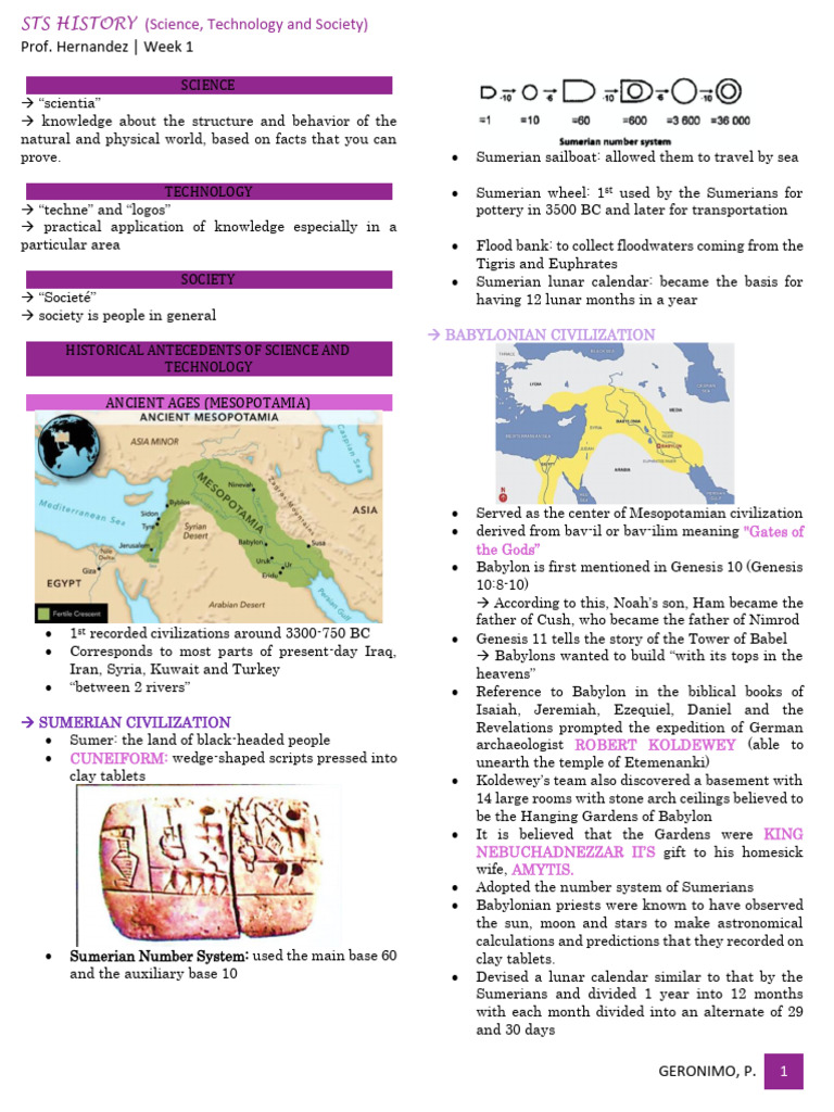 STS Week 1 | PDF | Babylon | Sumer