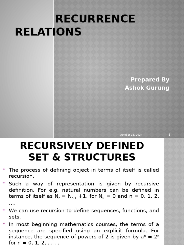 Recursion and Recursive Definitions Explained | PDF | Recursion ...