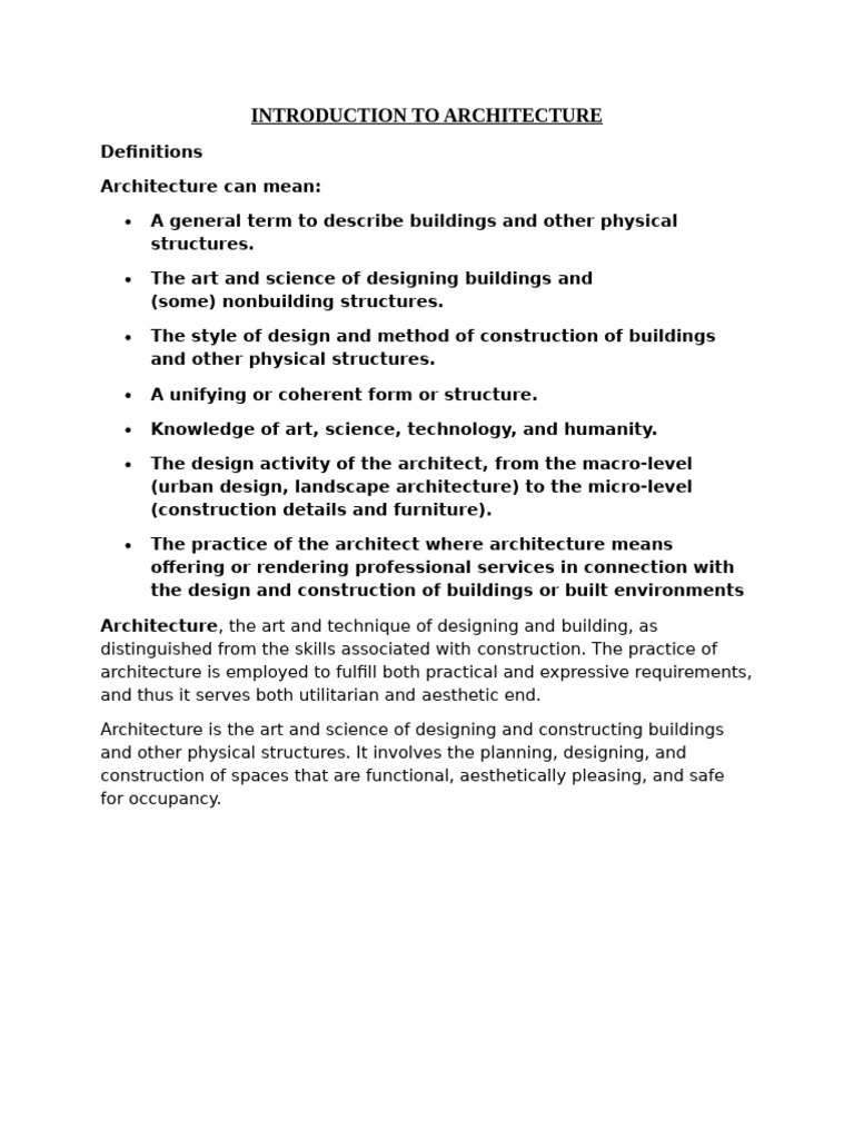 Introduction To Architecture | PDF
