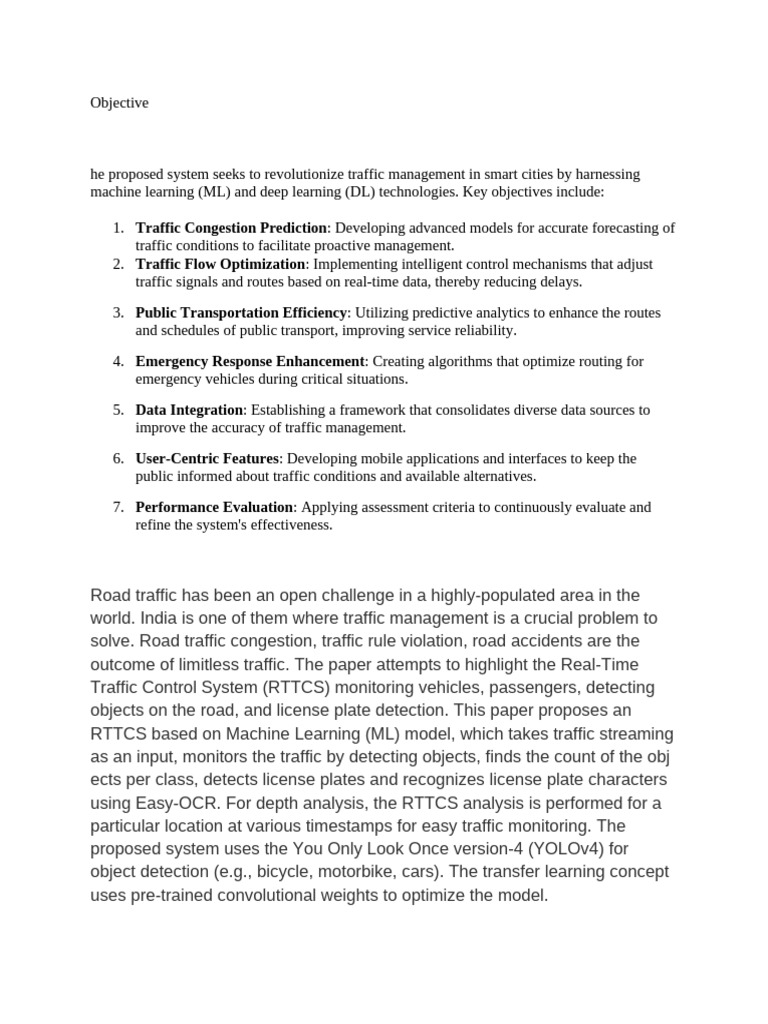 Smart Traffic Management with ML | PDF | Machine Learning | Technology ...