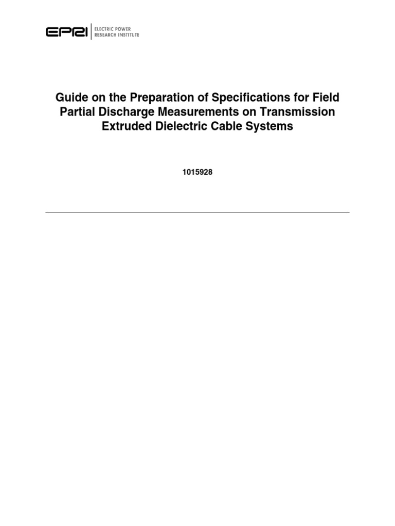 Guide On Preparation of Specifications For Field Partial Discharge ...