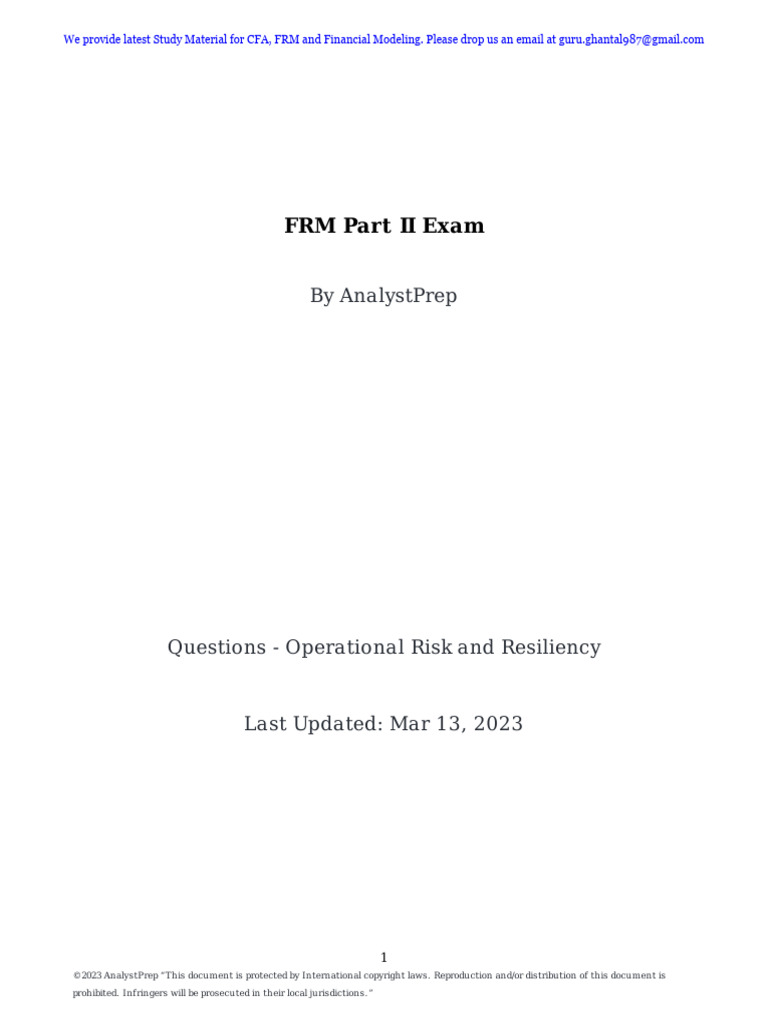 CH 7 Operational Risk and Resiliency IJPV4HNGHY | PDF