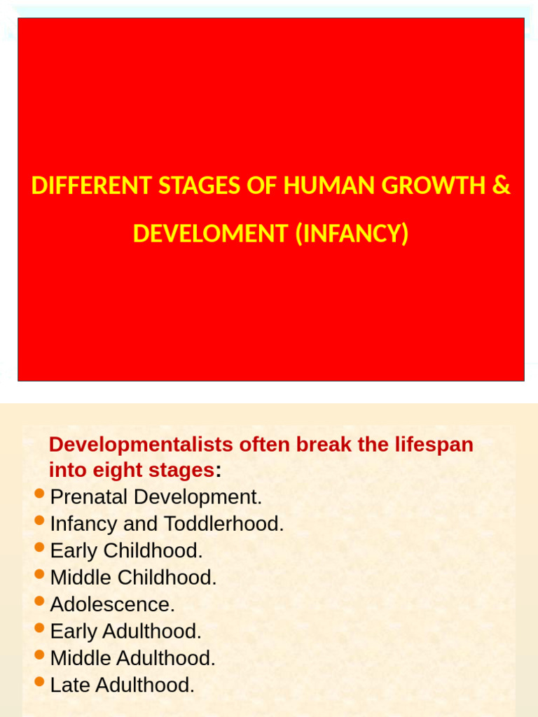 Different Stages of Human Growth & Development Infancy | PDF