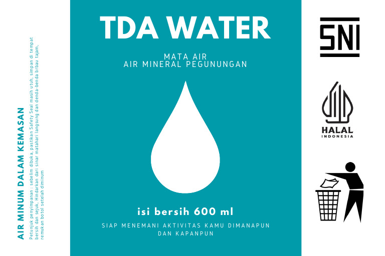 Aqua Blue Water Drop Water Bottle Label | PDF