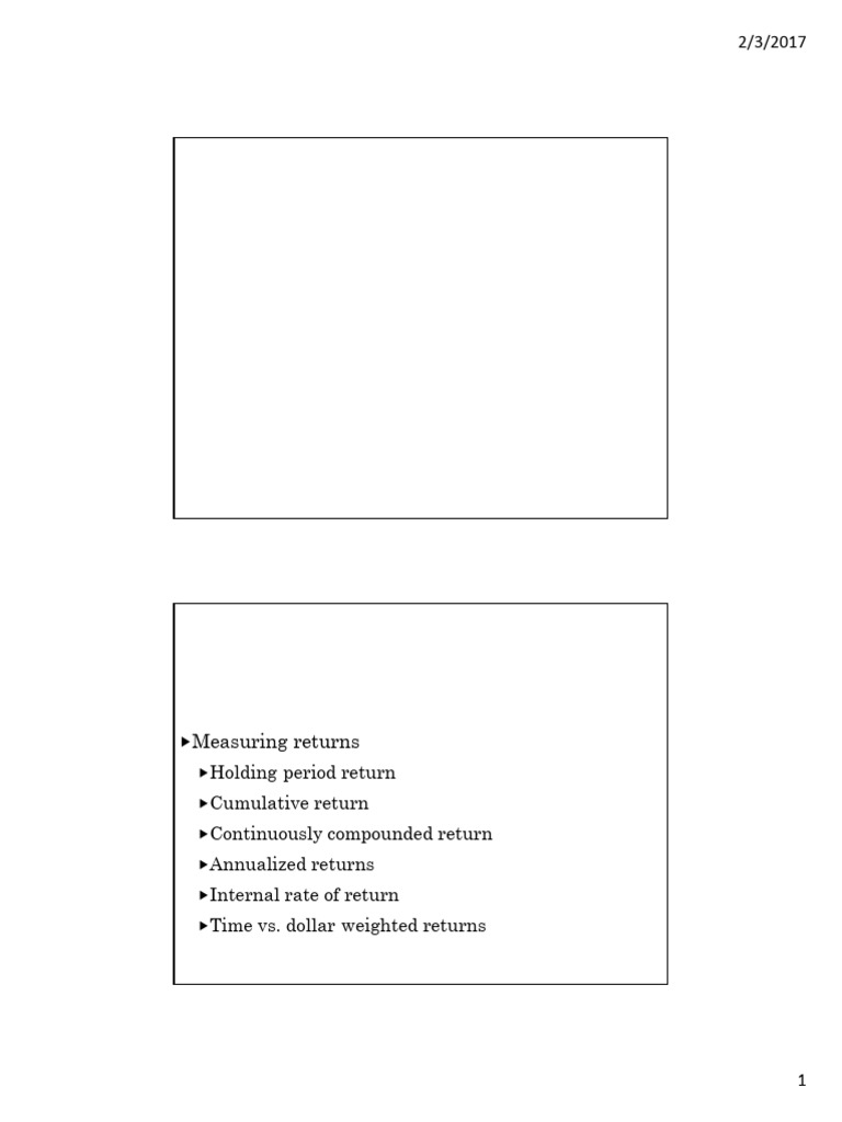 Comparing Two Portfolio Returns | PDF