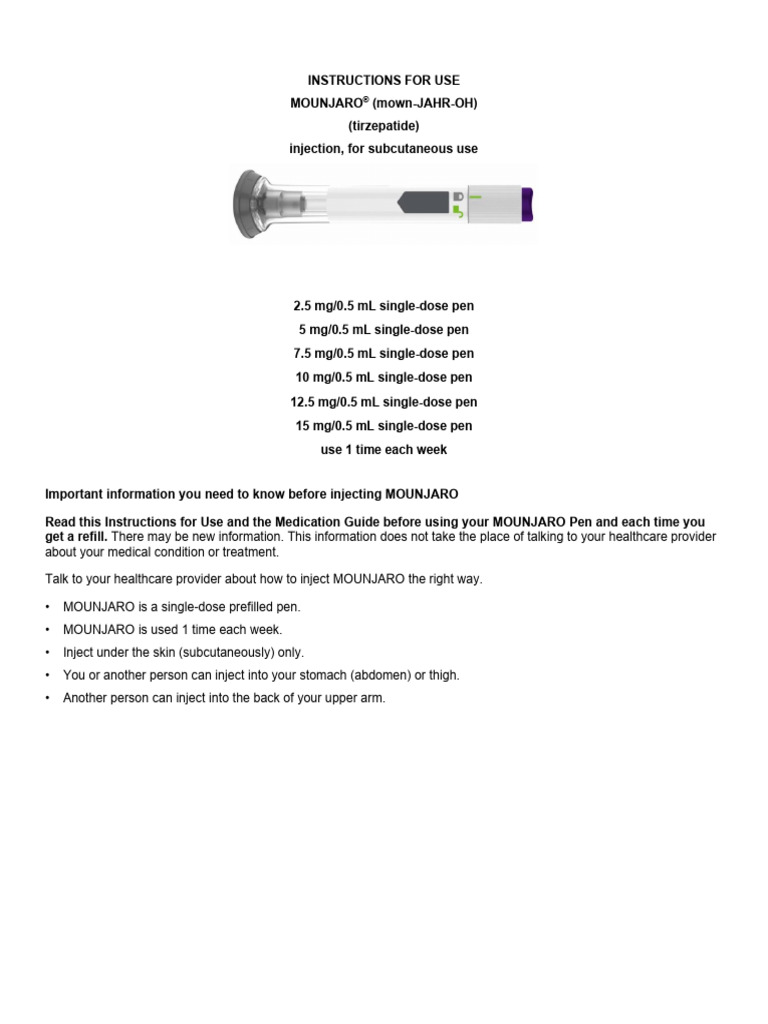 tirzepatide pen instructions How to take Mounjaro How to Inject Mounjaro UK