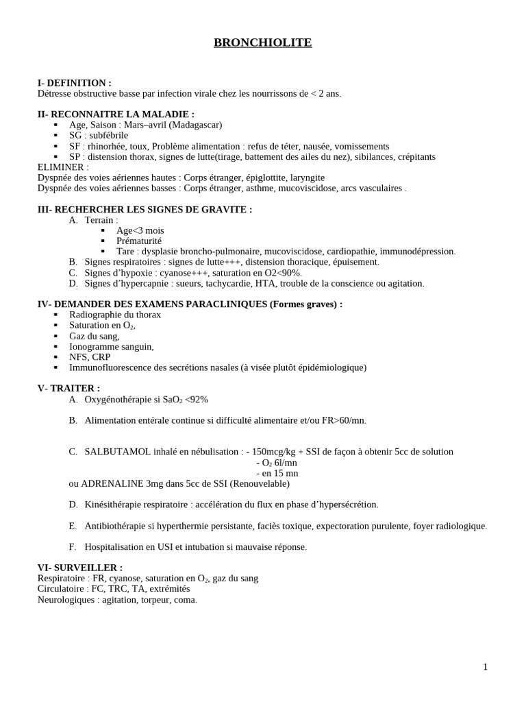 Bronchiolite | PDF