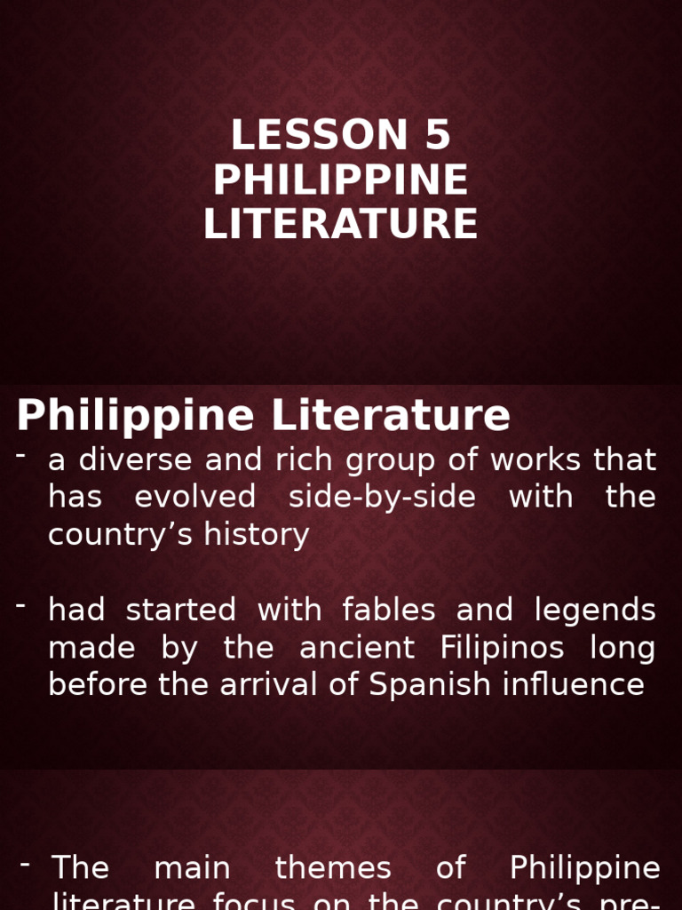 Q1 - Lesson 5 - Philippine Literature | PDF | Poetry | Philippines