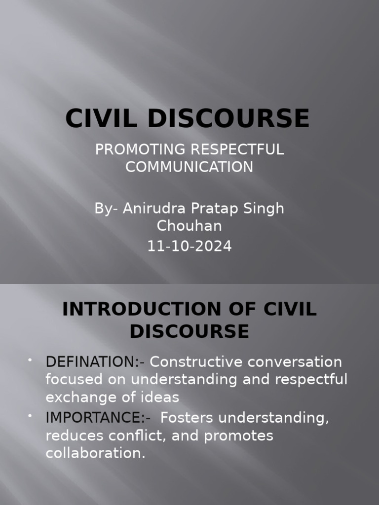 Civil Discourse | PDF