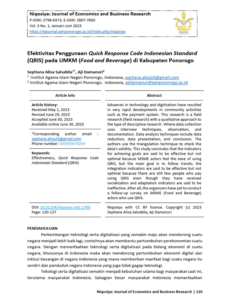 Efektivitas Penggunaan QRIS | PDF