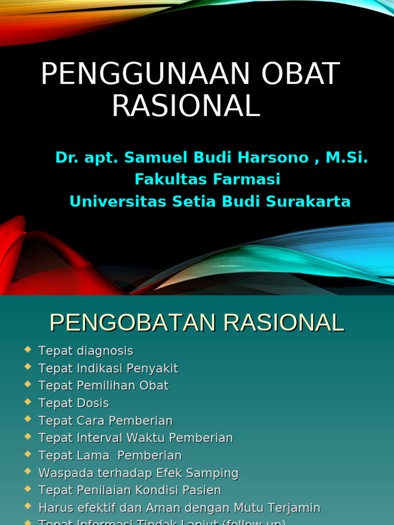 Pertemuan 3. PENGGUNAAN OBAT RASIONAL | PDF