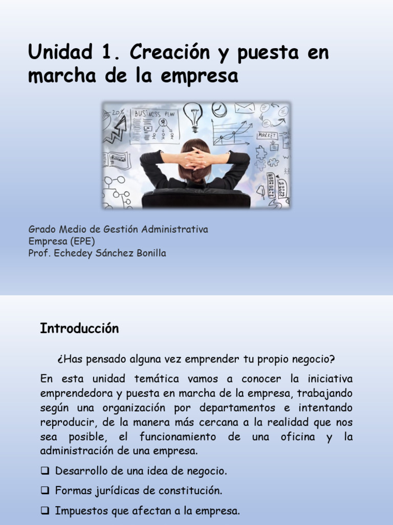 Tema 1. SEMIP_Creación y puesta en marcha de la empresa. | PDF